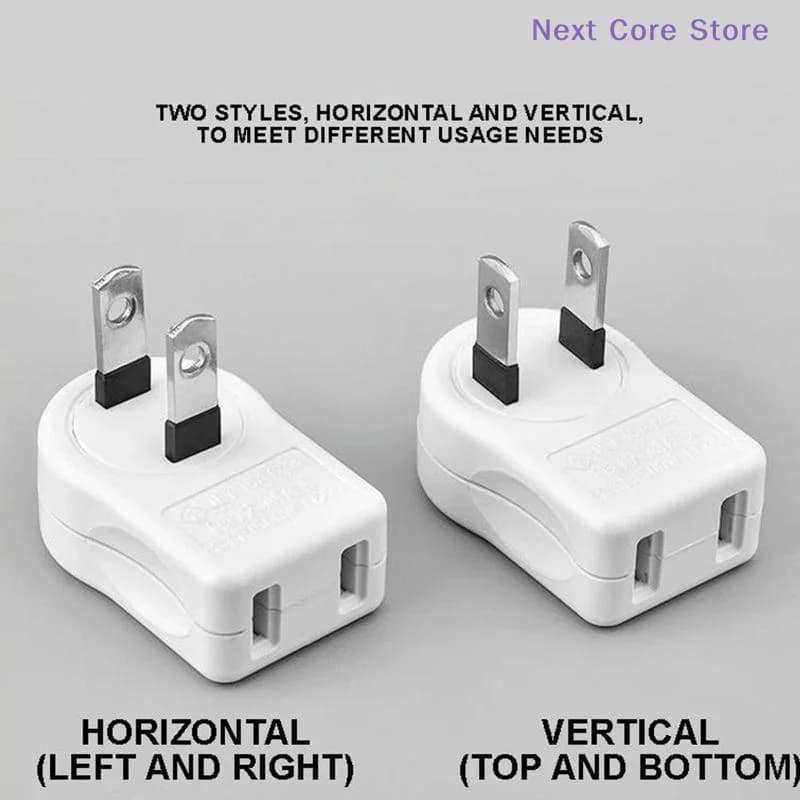 [NC]1Pc 2Pin 90 Angle Rotatable Power Socket Plug Adapter Foldable Travel Aadapters Power Converter Plug Electrical Socket[NC]