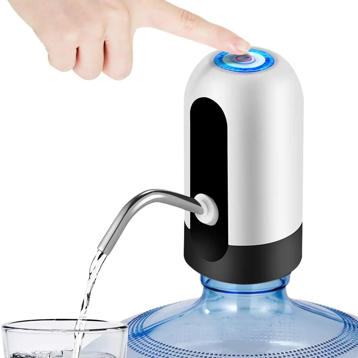 1pcBianco/Nero Bottiglia di Acqua Pompa di Ricarica USB Interruttore Automatico Dispenser di Potabile di Ricarica One Click Interruttore Automatico Pompa di Bevande Dispenser