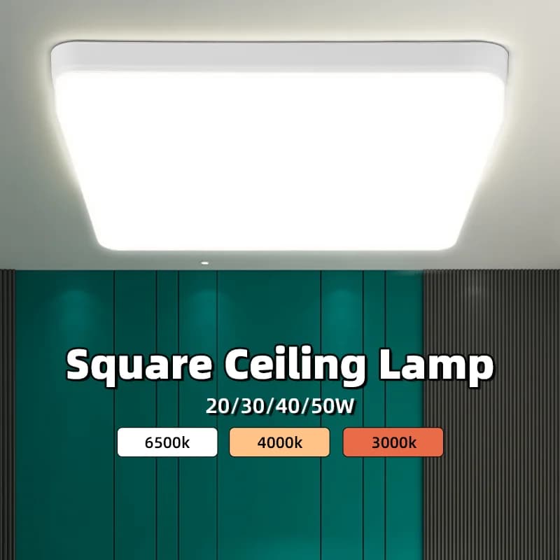 CY Lampada da soffitto a LED quadrata Lampada da soffitto minimalista da cucina Luci da soggiorno 50W 40W 30W 20W Plafoniere a LED per interni 220V