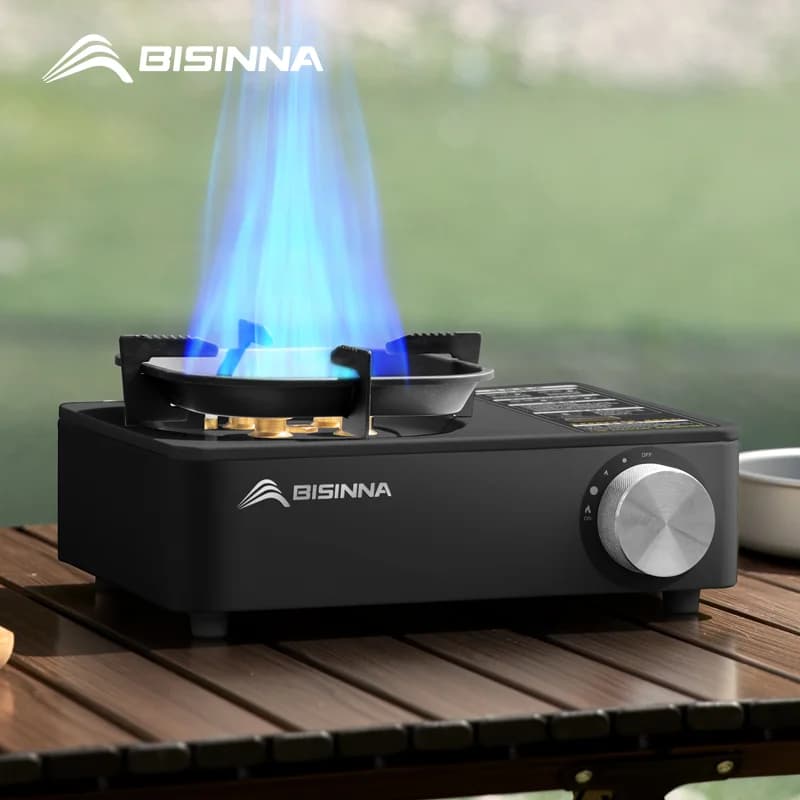 BISINNA Camping gas cooker Portable 5800 W high power outdoor cassette burner for picnic, hiking, trekking