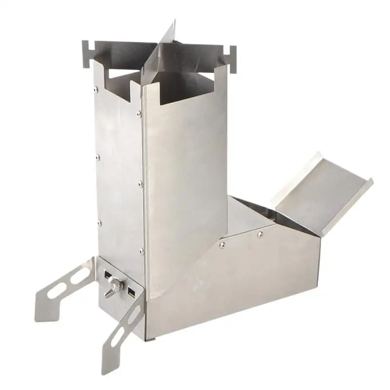 Portable Wood Stove Stainless Steel Portable Camping Stove Removable Coal Stove with Outdoor Transport Bag