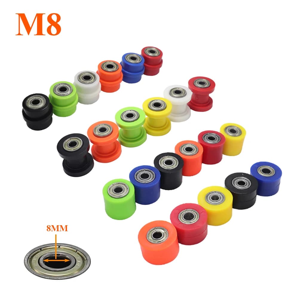M8 catena di trasmissione rullo puleggia ruota cursore tenditore guida ruota per Street Pit Pro Dirt Bike Enduro moto Motocross CRF 8mm