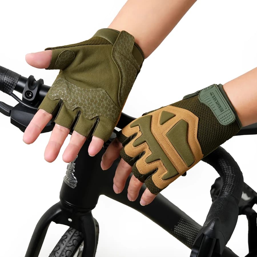 Men's half finger gloves for outdoor sports, cycling, hiking, anti-slip training, fitness, wear-resistant and durable, for spring and summer