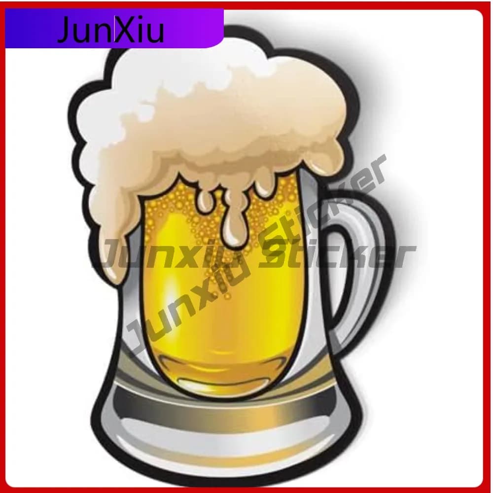 Tazza da Birra 5 Cool Premium Vinyl Adesivo Creativo per Finestrino Accessorio Impermeabile per Auto Laptop Paraurti Esterno Auto Regalo Decorativo