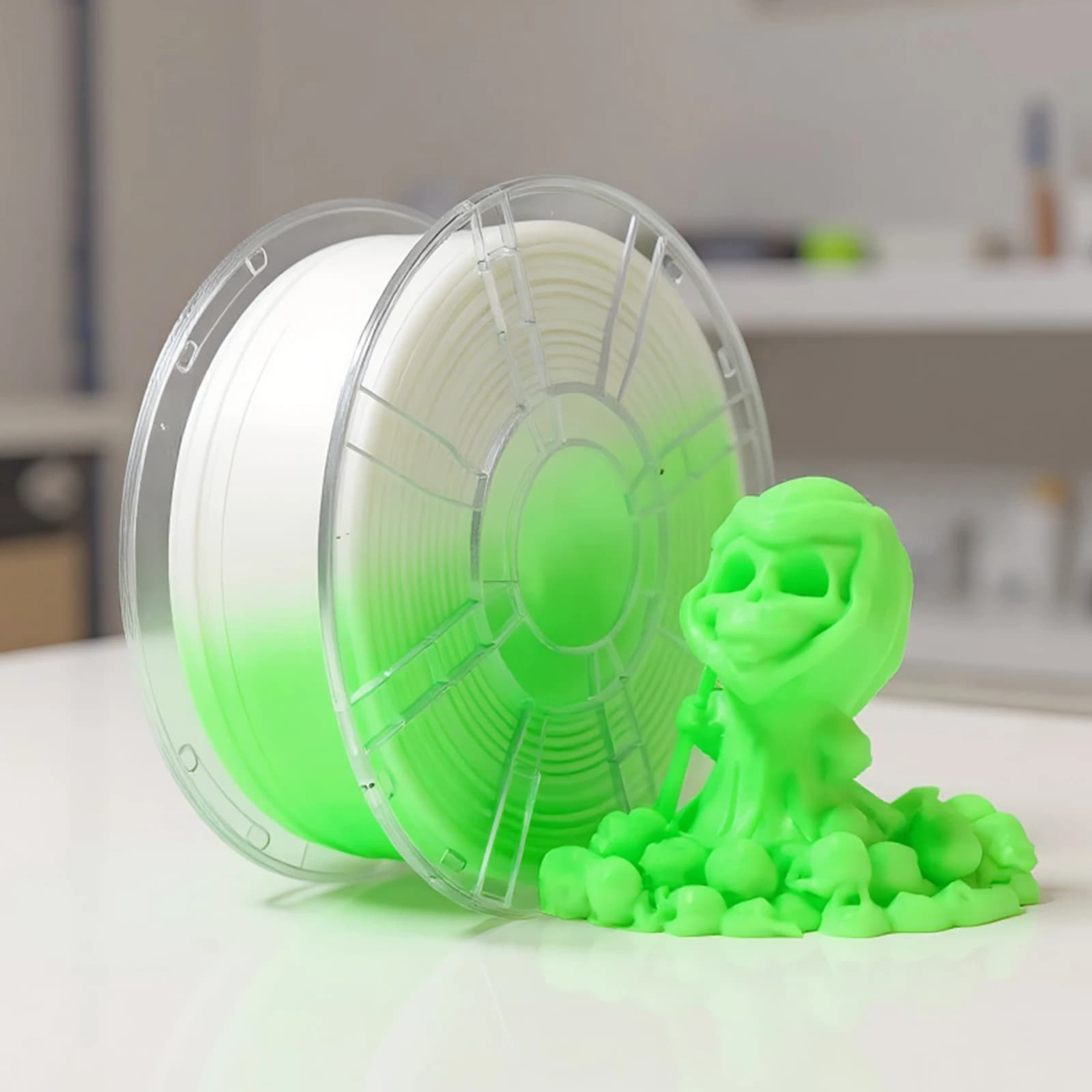 3D Printing Thread PLA illuminating in the dark by 1,75 mm Dimensional accuracy +/- 0.03 mm Consumption for 3D printer Consumable for 3D printing