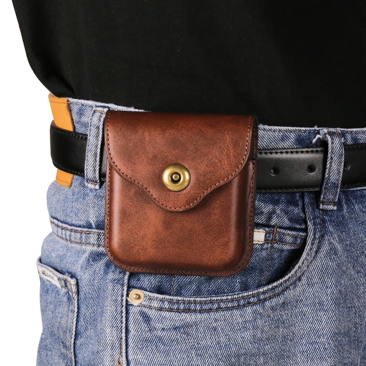 Custodia da cintura in pelle con clip da uomo marsupio per Samsung Z Flip 7 6 5 4 3 5G, Galaxy Flip7 Flip6, trova N3, Moto Razr 60 50 40 custodia per fondina