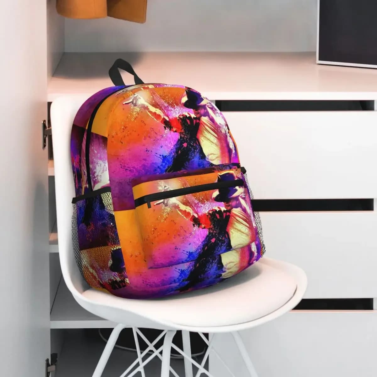 Michael Jackson Musicians Singers Dancers Student Backpack School Bag Hiking Travel Daypack for Boys Girls Bookbag Shoulder Bags