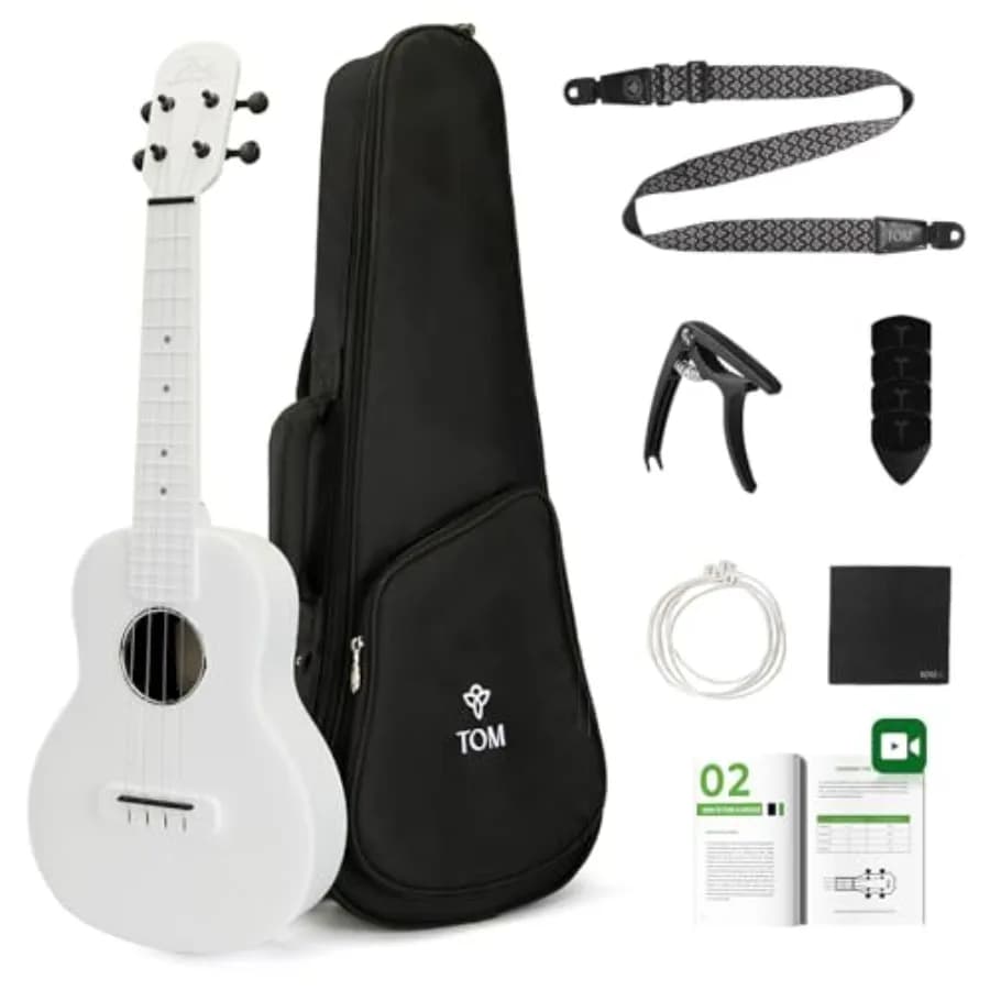 Ukulele da Concerto in Fibra di Carbonio da 23 Pollici - Impermeabile, Ultra-Leggero (1,25 libbre), Ideale per Principianti e Professionisti
