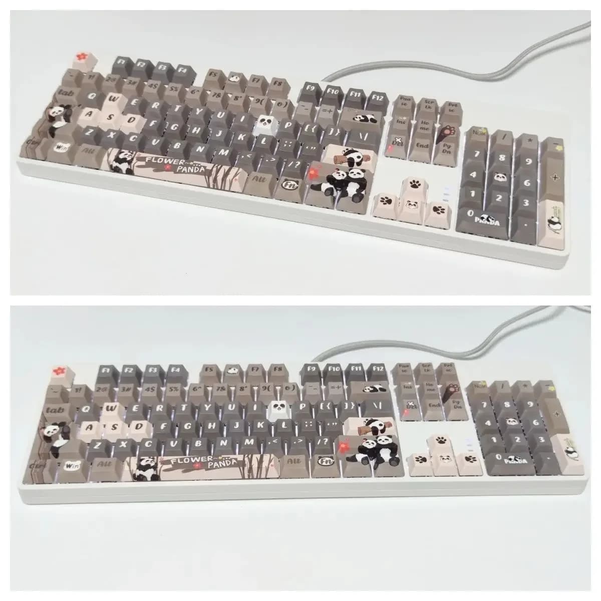 Sublimazione panda tastiera meccanica keycap 104pbt108 altezza originale albero trasversale disponibile
