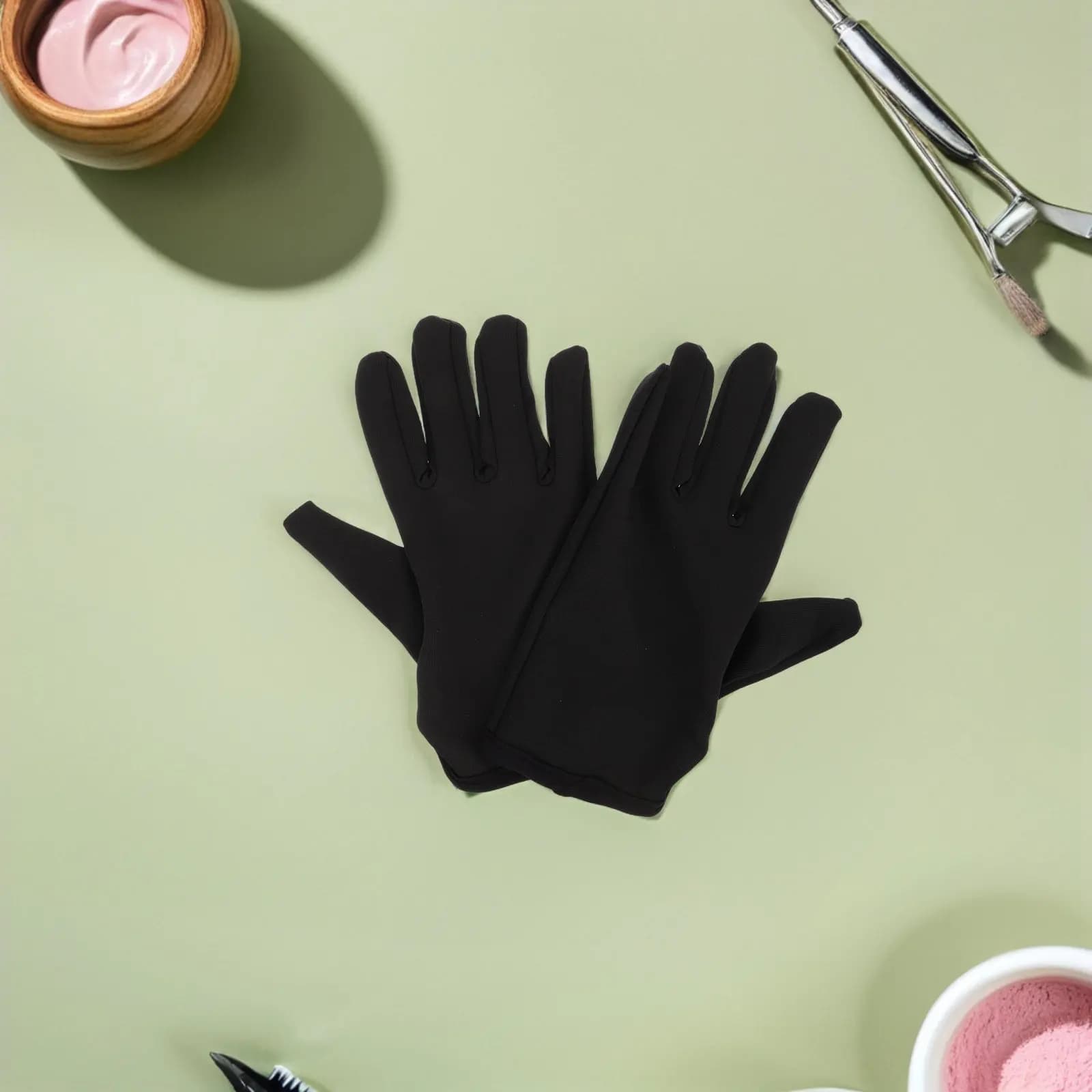 1Pair Heat Resistant Hair Styling Gloves Thickened Five Finger Reusable Protective Mittens for Curling Wand Flat Iron Barber