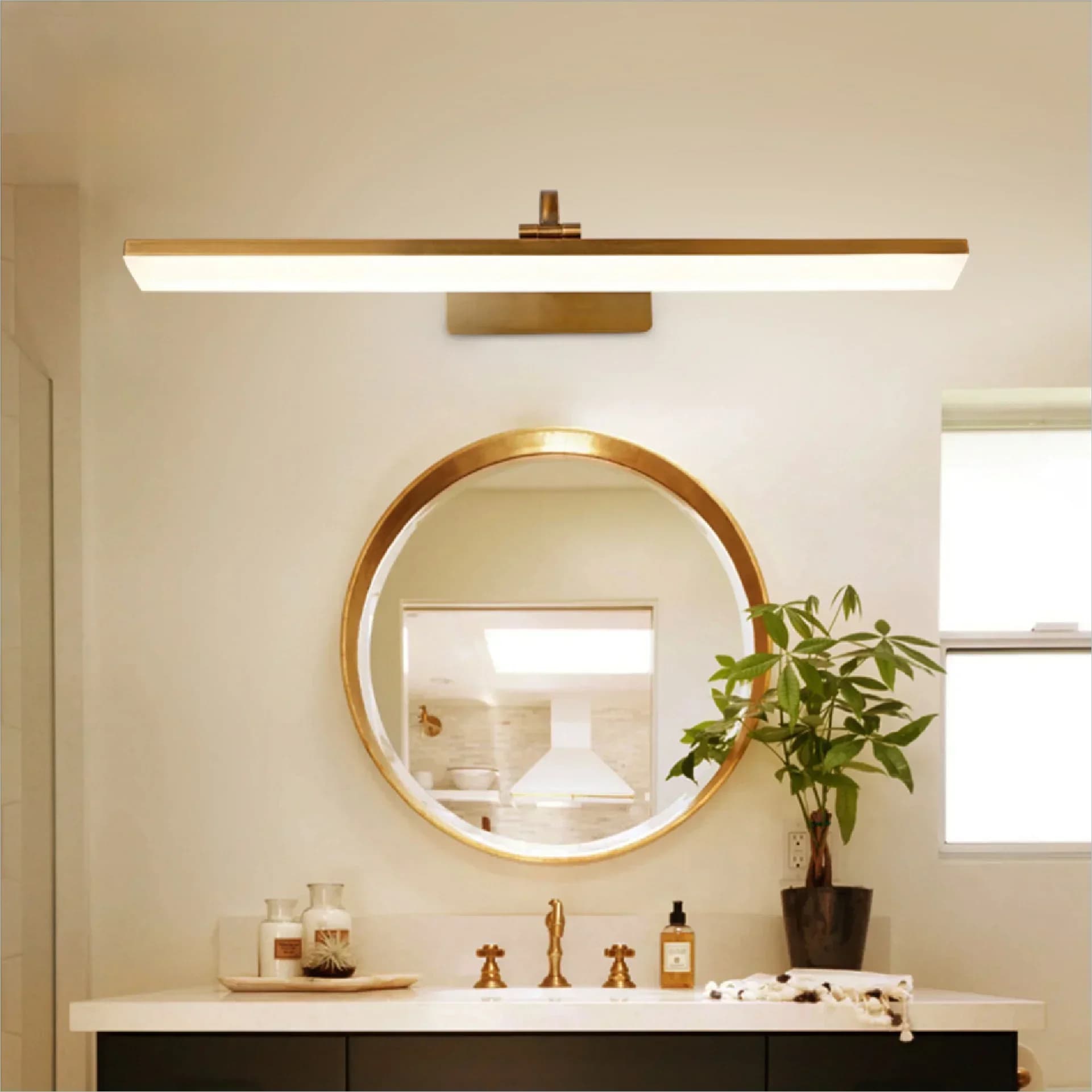 Lampada a Specchio LED Marrone Bronzo, Impermeabile, da Parete, per Bagno, Hotel, Vetrina, Illuminazione Moderna per Studio e Trucco