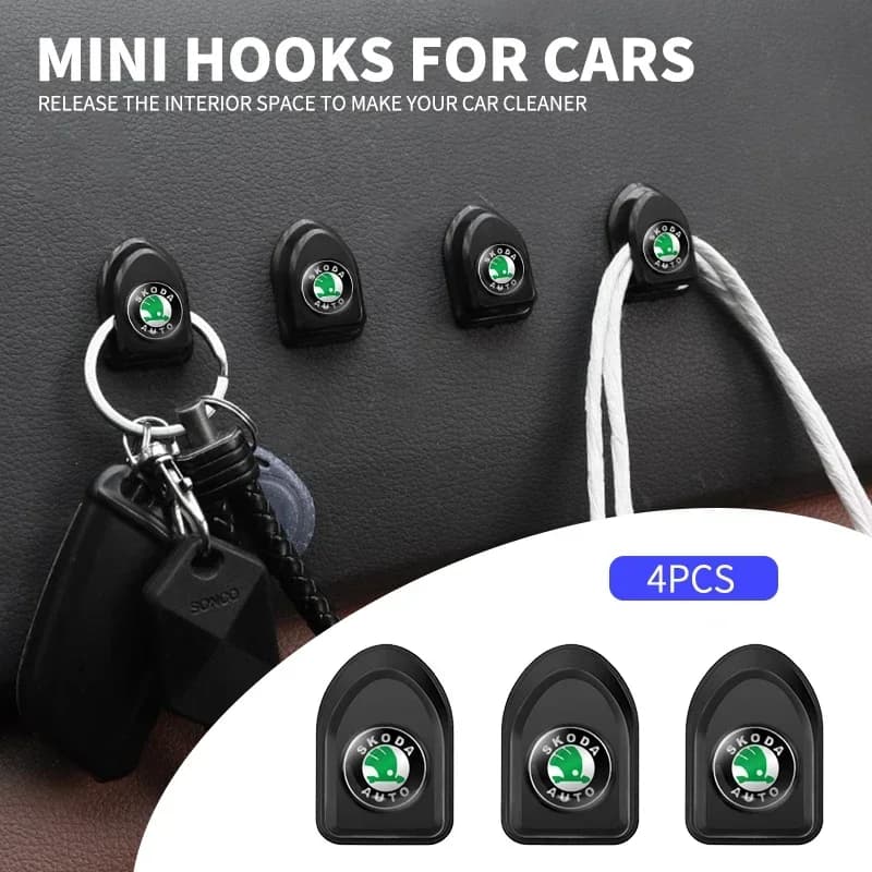 1/2/4pcs Universale Auto Piccoli Ganci Gancio Organizzatore Accessori Per Skoda Octavia Rapid Kodiaq Superb Derivativo Karoq Fabia Kamiq