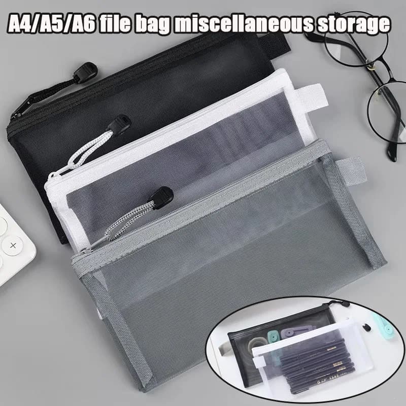 1 Pezzo Borsa Portadocumenti Trasparente con Cerniera A4/A5/A6, Approvata per Esami, Astuccio Organizer per Studenti e Forniture Scolastiche
