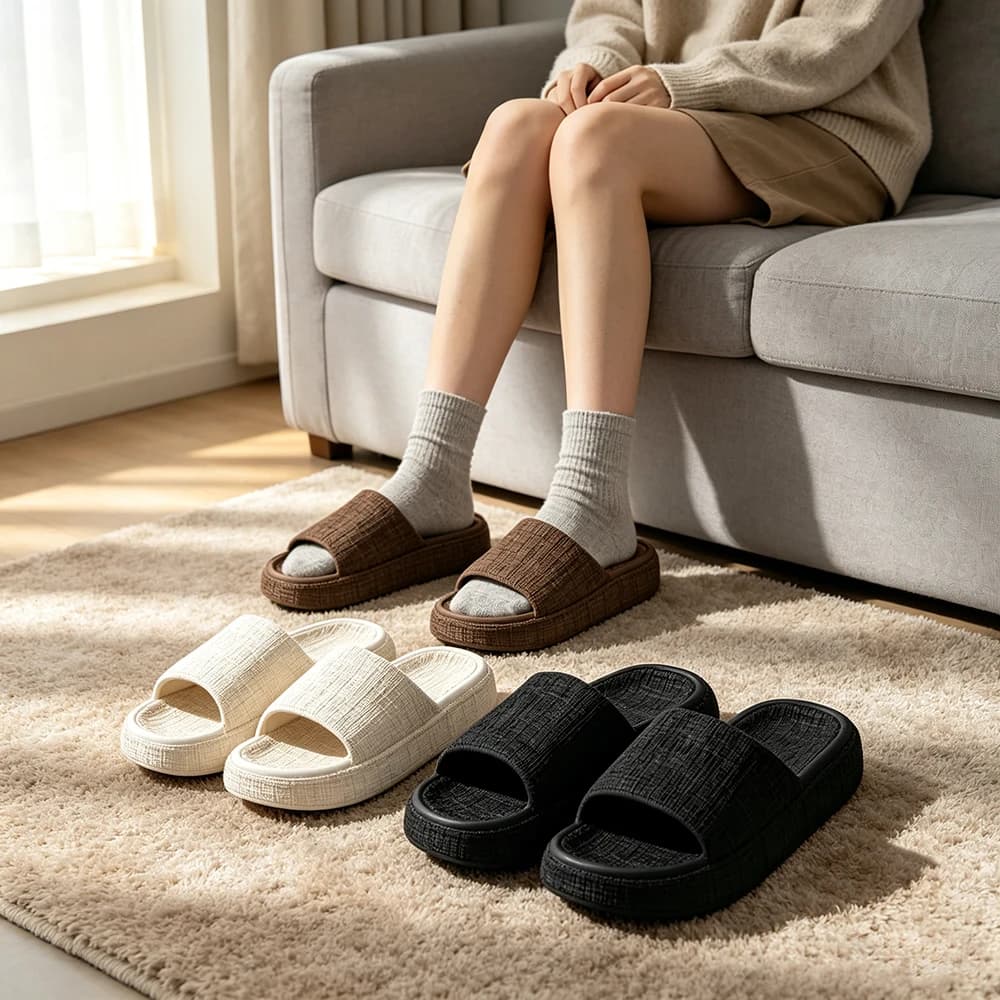 Men Women Platform EVA House Slippers Anti-Slip Odor Free Quiet Indoor Bathroom Slides Unisex Casual Apartment Beach Sandals