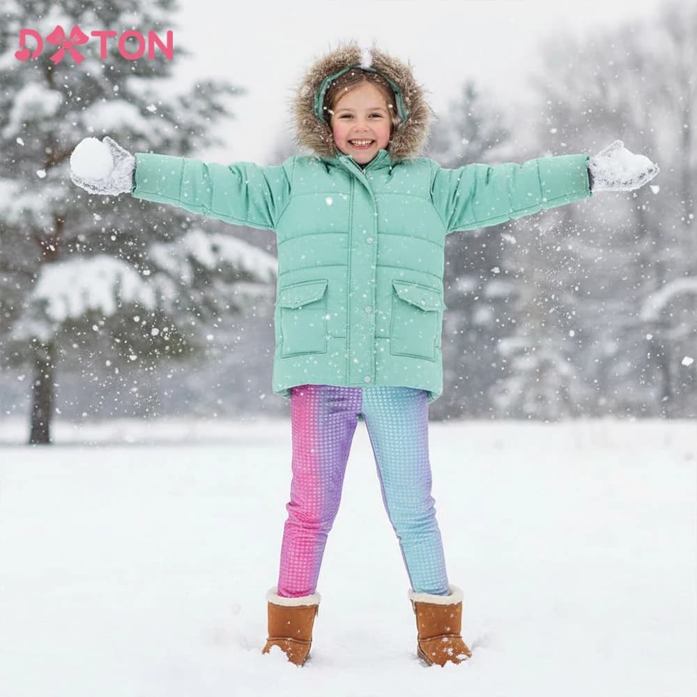 DXTON Addensare Pantaloni per bambini Pantaloni invernali per ragazze Pantaloni a matita Plaid Caldi Leggings termici per bambini Abbigliamento outdoor Abbigliamento casual per bambini