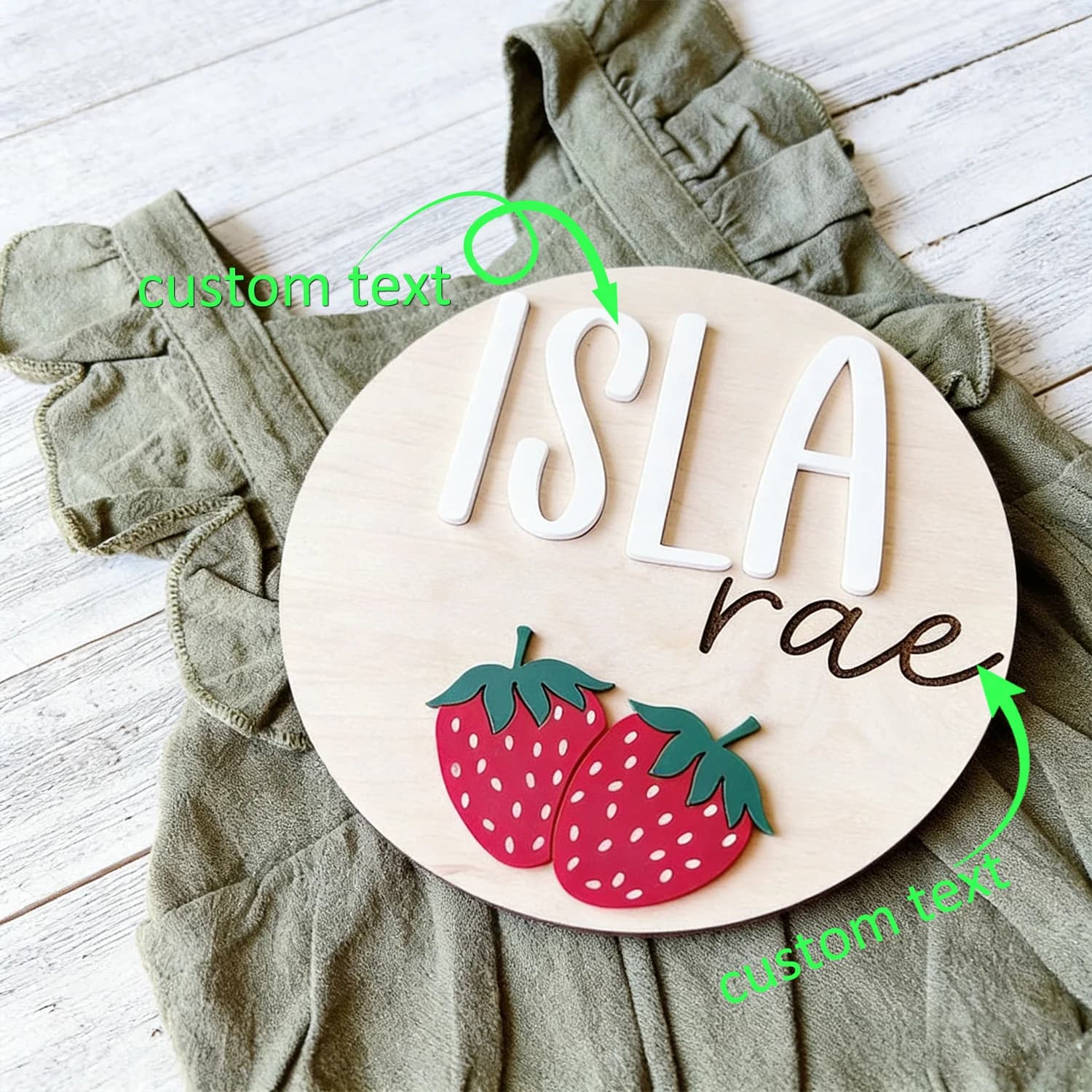 1pc Personalized Double-Layer Wooden Nameplate, Customized Name/Letter, Personalized Housewarming Gift, Holiday Gift