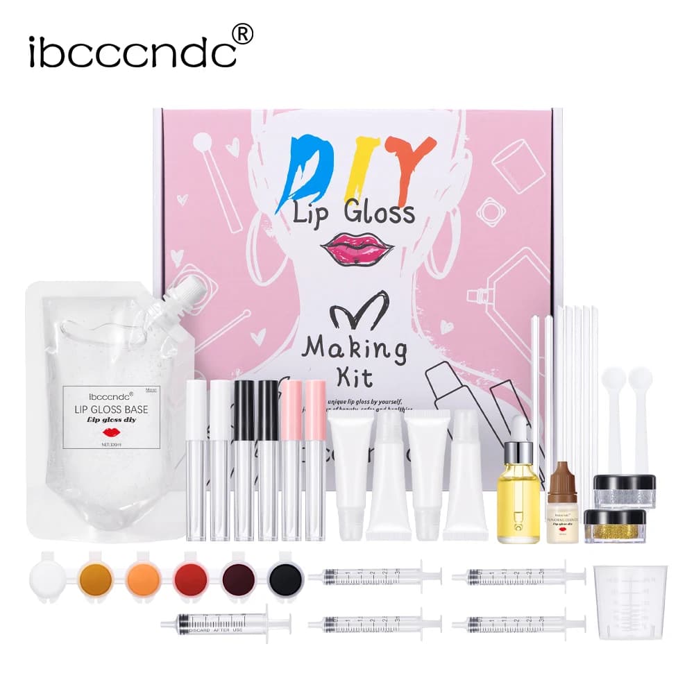 Nuovo kit per la creazione di lucidalabbra Base idratante per lucidalabbra Kit di strumenti per materia prima fai da te Matite labbra glitter lucide Smalto cosmetico fatto a mano