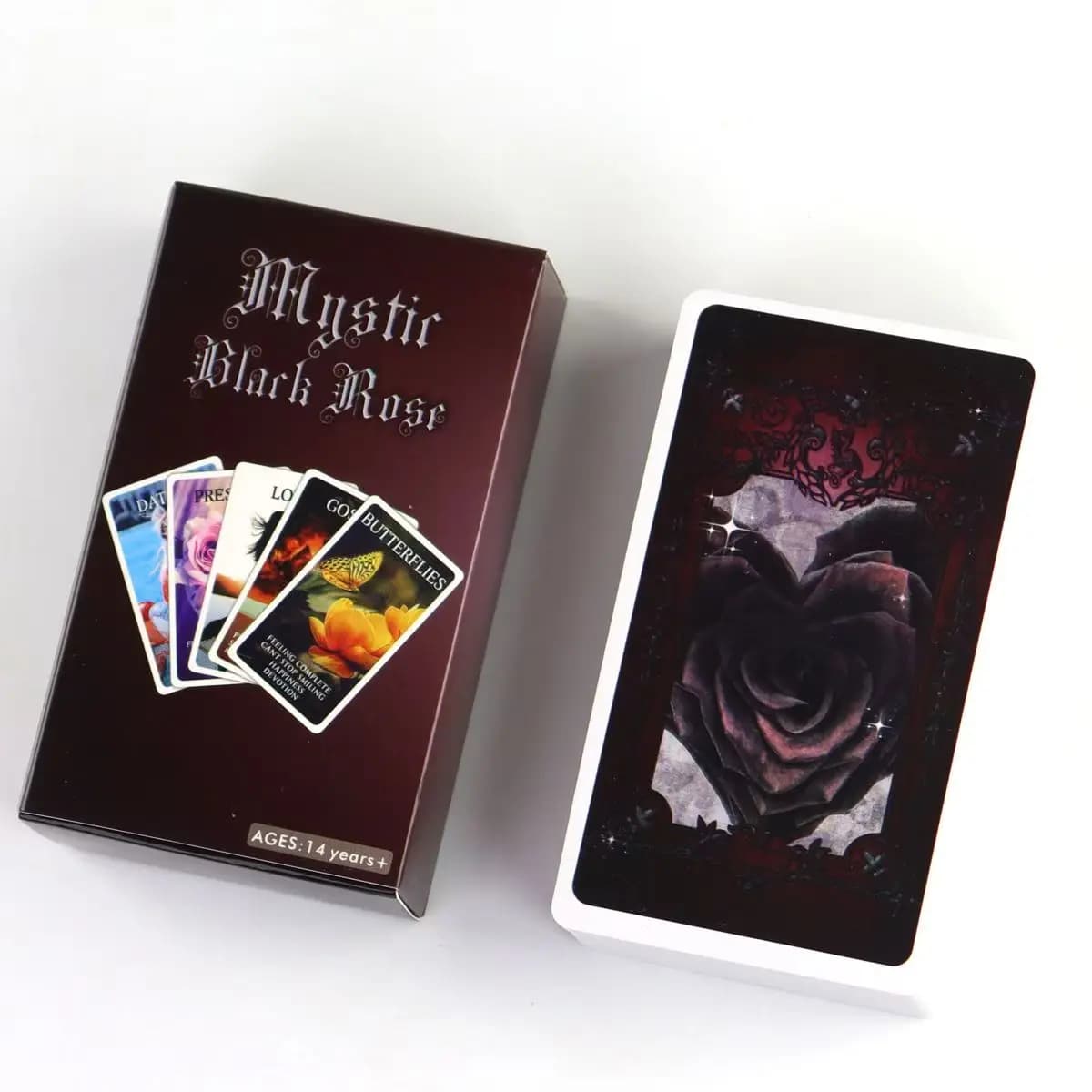 10.3*6 cm 78 Pz Mystic Black Rose Oracle Deck Situazioni Tarocchi Carte Doppia Fiamma Amore Parole Chiave Mazzo Guarigione Ombra Lavoro Unico