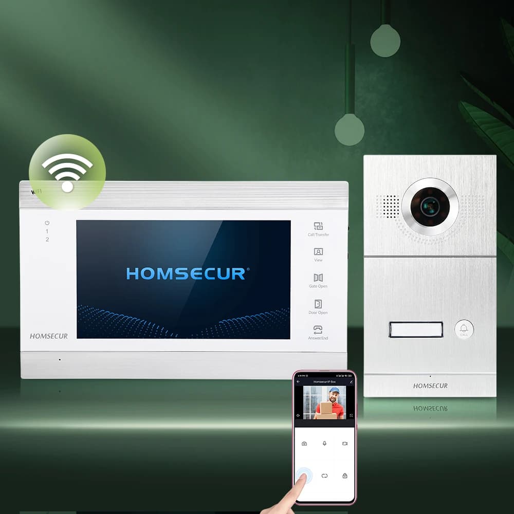 Videocitofono WIFI HOMSECUR con Memoria Esterna e Rilevamento di Movimento