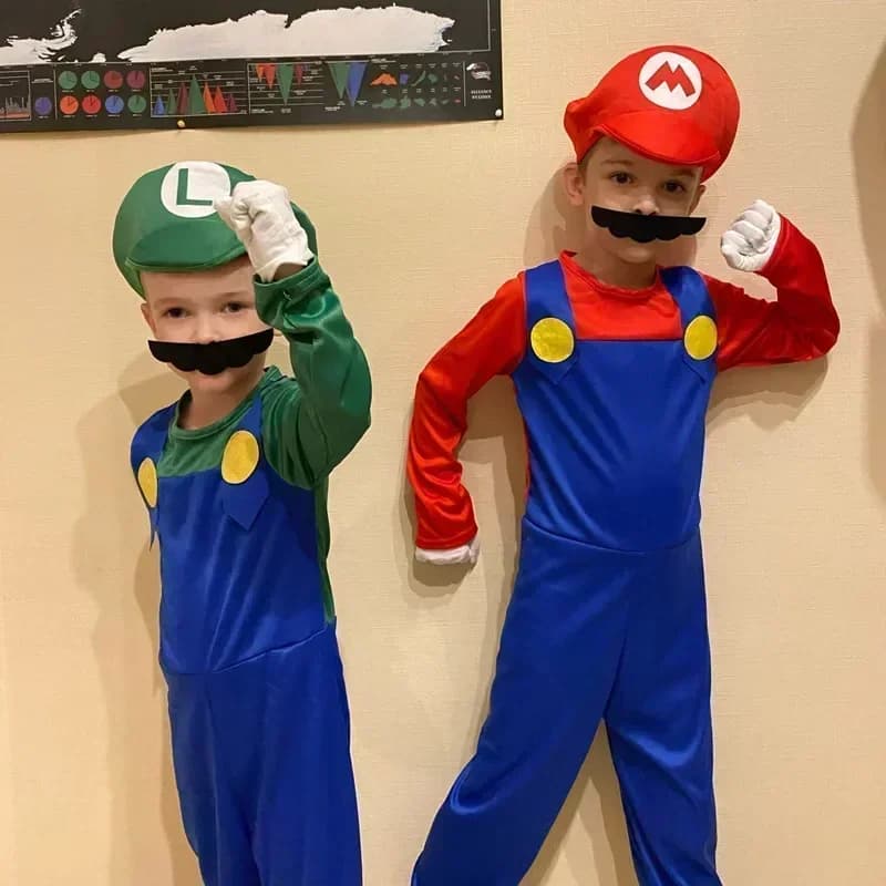 2025 Halloween Kinder Anime Game Kostuum Children Muts Baard Tuta Halloween Children Cosplay Kostuum Jongens Girls Game Party