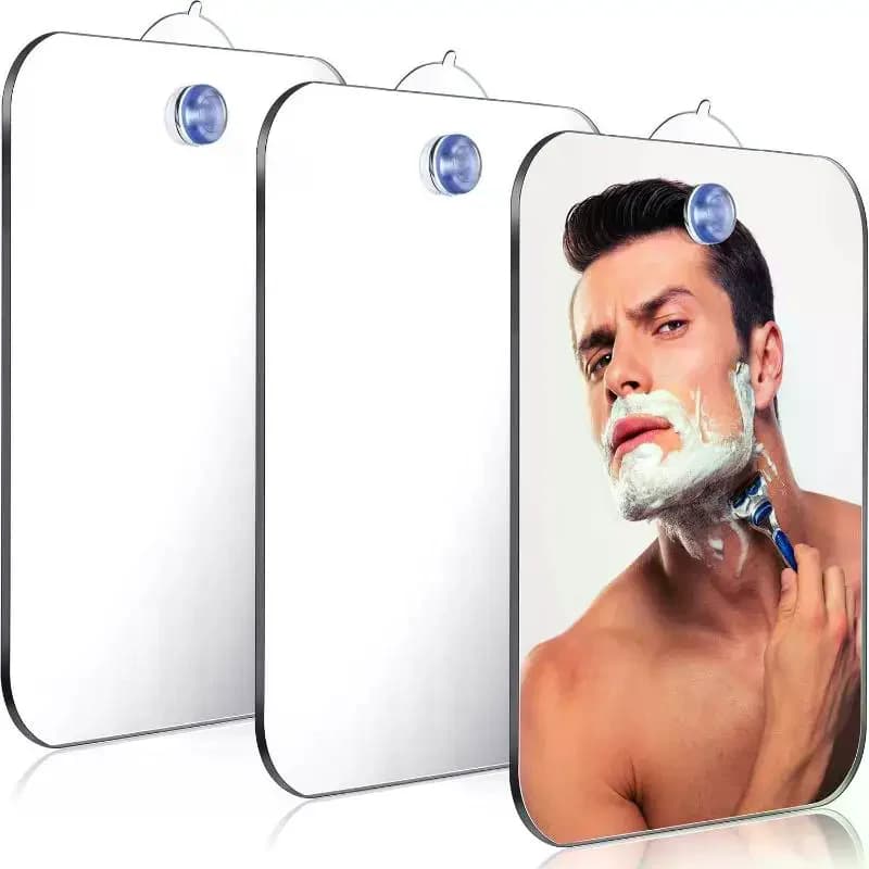 Specchio da Bagno in Acrilico Antiappannamento, Infrangibile, Portatile, per Doccia e Rasatura, Accessori da Viaggio