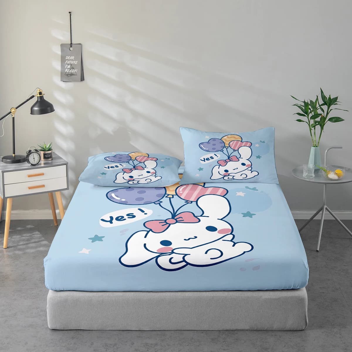 Set di lenzuola con stampa digitale ad alta definizione in 3 pezzi, set di lenzuola con motivo a cartoni animati Cinnamoroll, set di lenzuola con stampa floreale di grandi dimensioni, include 1 lenzuolo con angoli + 1/2 federa, adatto per camera da letto, camera degli ospiti, decorazioni per la casa, lenzuolo con angoli in fibra di poliestere + federa, biancheria da letto ultra morbida, tessuto spesso ultra morbido, confortevole per tutte le stagioni, lavabile in lavatrice