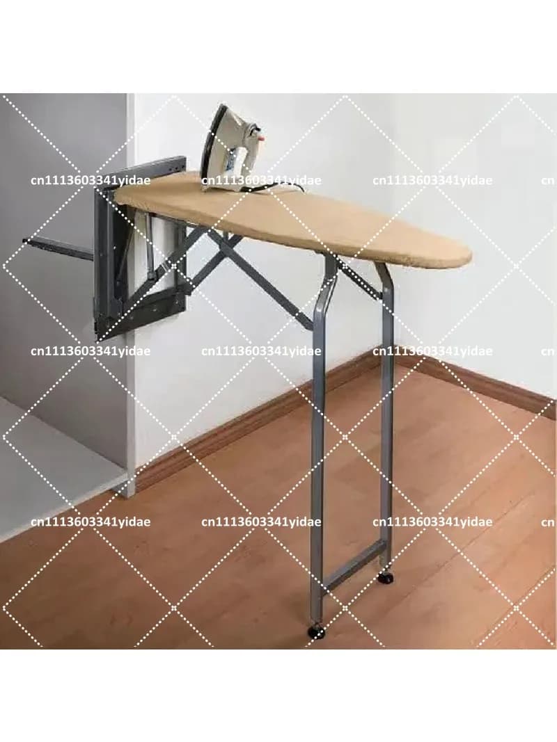 Household Folding Wardrobe with Hidden Ironing Board, Electric Iron Rack with Push-Pull Damping