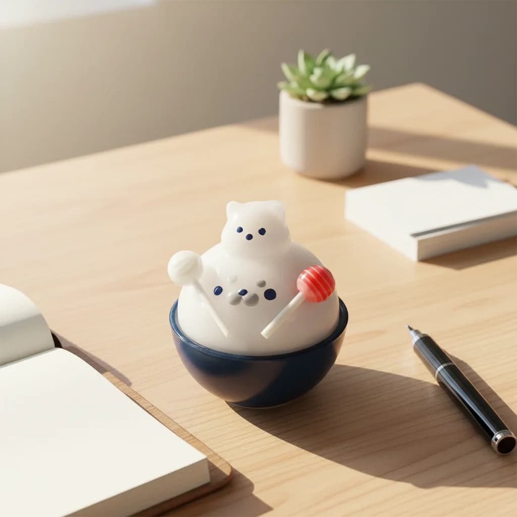 Simpatico Giocattolo Squishy a Forma di Foca con Lecca-lecca, Morbido Giocattolo Antistress in Silicone, Ornamento Creativo da Scrivania, Regalo Rilassante per Bambini e Adulti