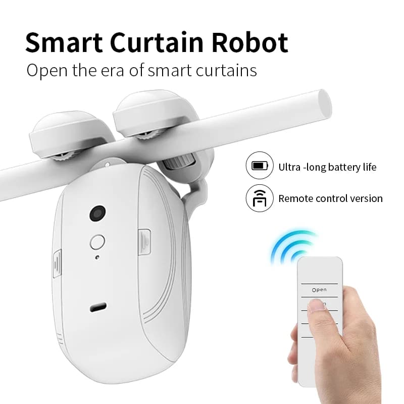 Tende Smart Home con telecomando a pulsante Motore elettrico automatico per tende Apri tenda automatico, funzionamento silenzioso