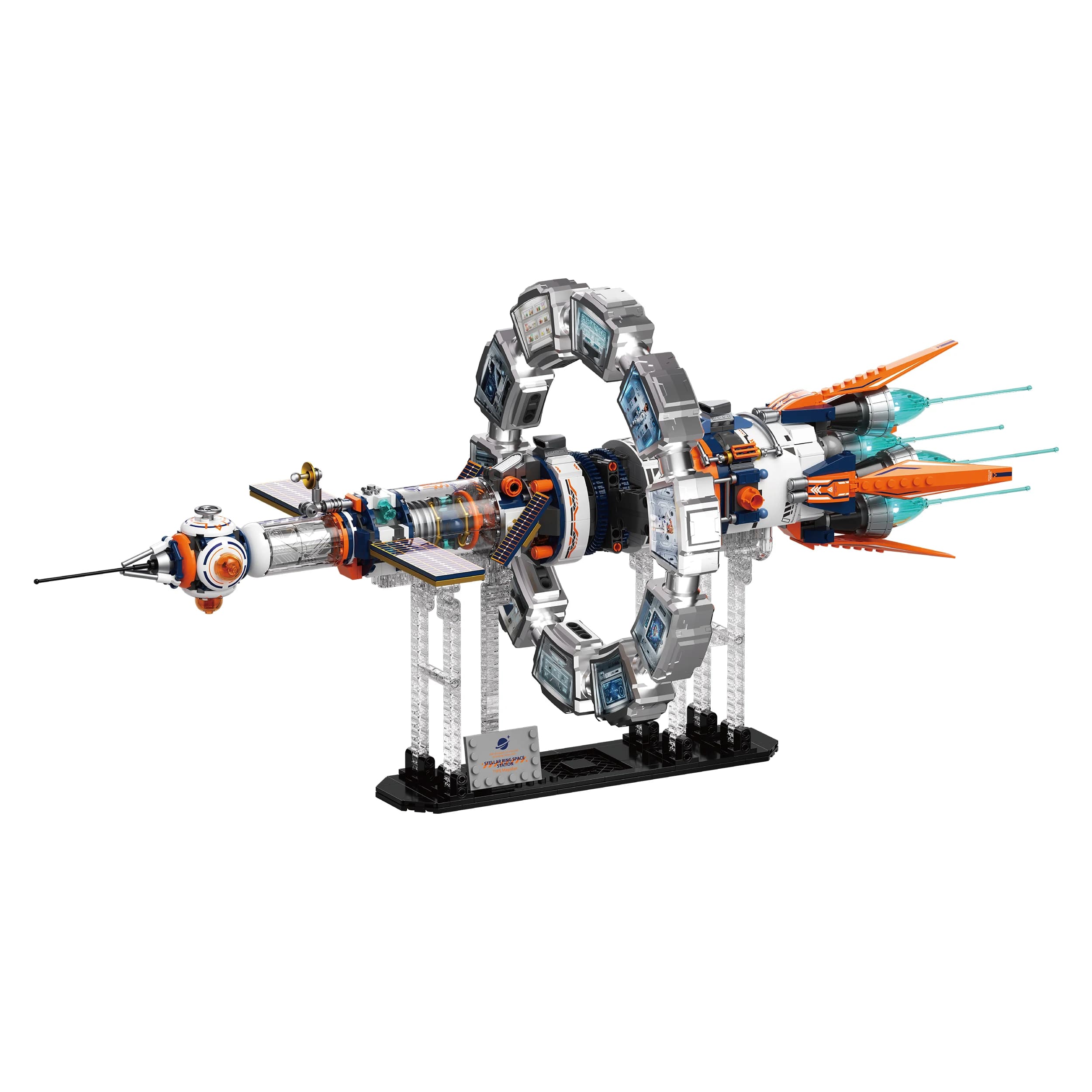 CK028 Serie aerospaziale Elettrico rotante Dawn Star Ring Stazione spaziale Building Blocks Set Modello di assemblaggio Giocattolo Regalo di compleanno del ragazzo