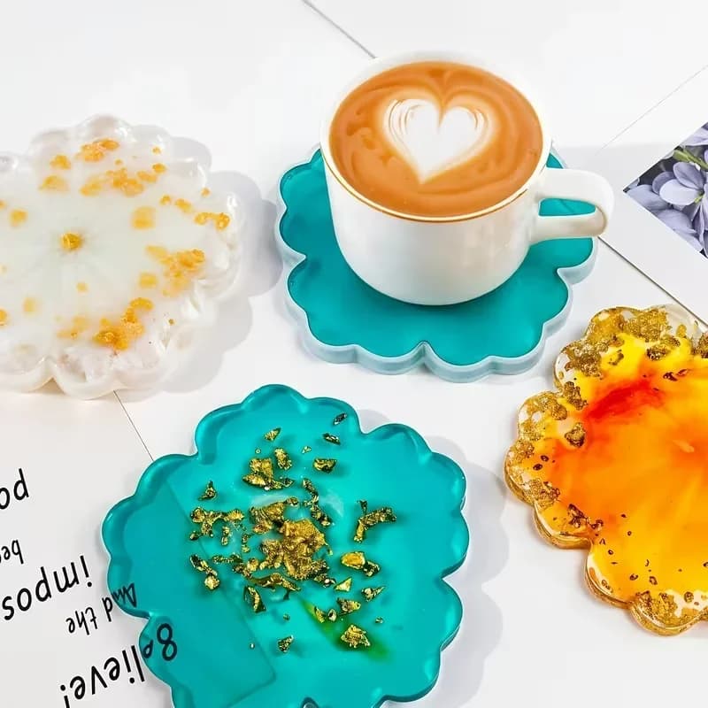 2026Hot sales DIY Flower Shape Coaster Silicone Mold Epoxy Resin DIY Handmade Craft Fruit Dish Molds Clay Plaster Casting