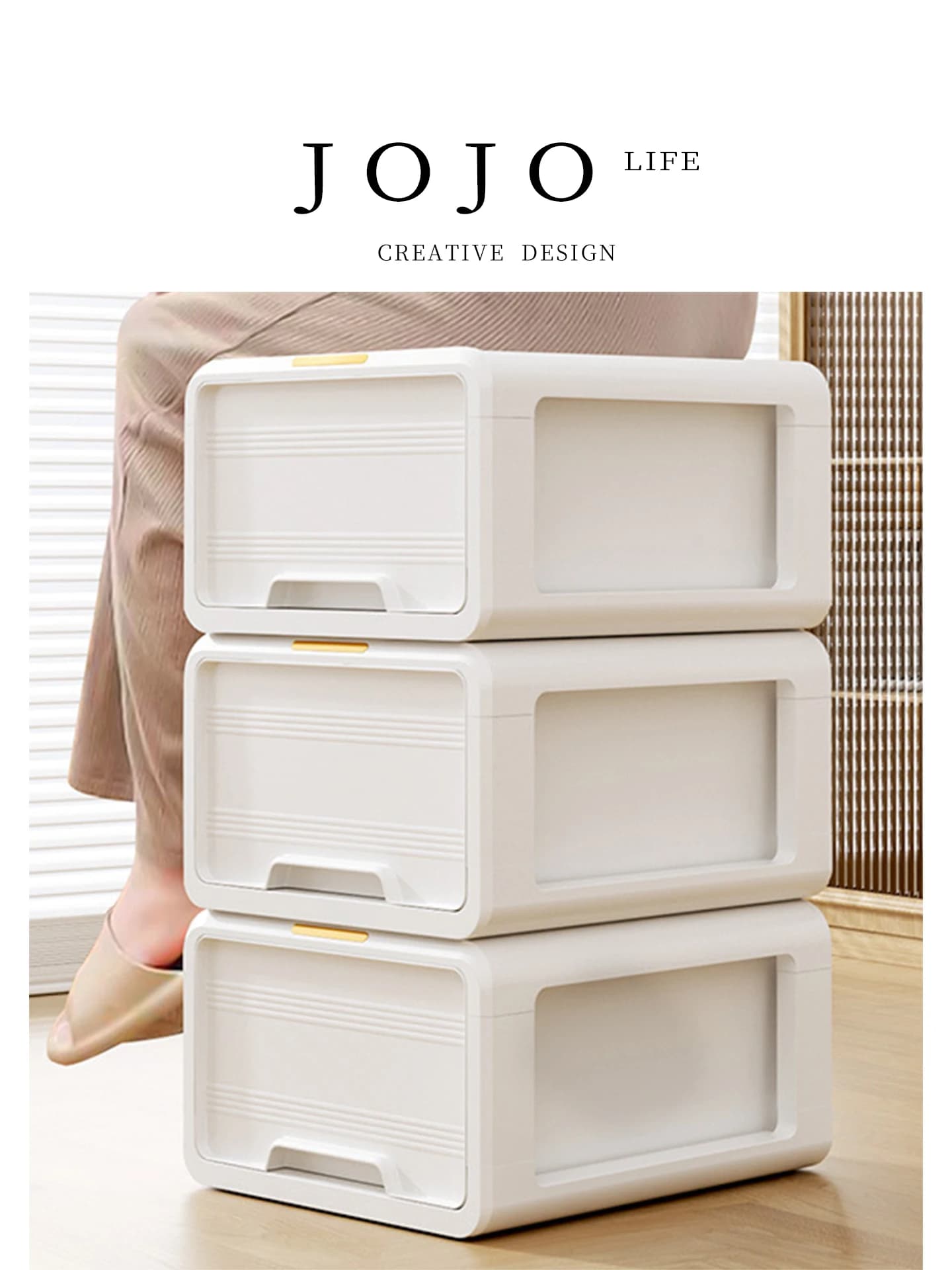 Scatola portaoggetti in plastica a cassetto, organizer per vestiti, per uso domestico, scatola portaoggetti per armadio, leggera e portatile con maniglia
