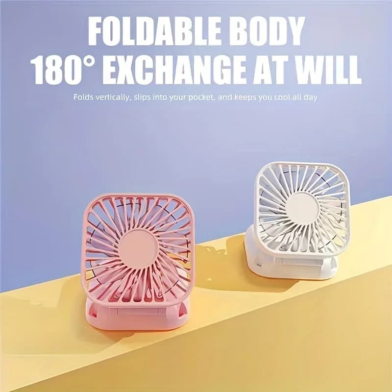 NUOVO Mini Ventilatore da Collo Portatile Pieghevole USB Silenzioso con Power Bank Multifunzione