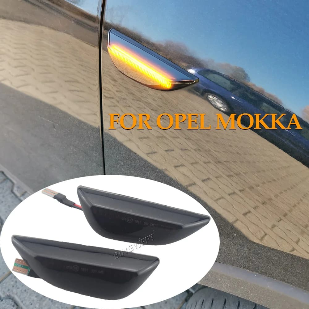 Luce LED Dinamica per Indicatore di Direzione Laterale, Lampada per Parafango per Opel Mokka X 2012-2016 e Chevrolet Trax 2013-2019