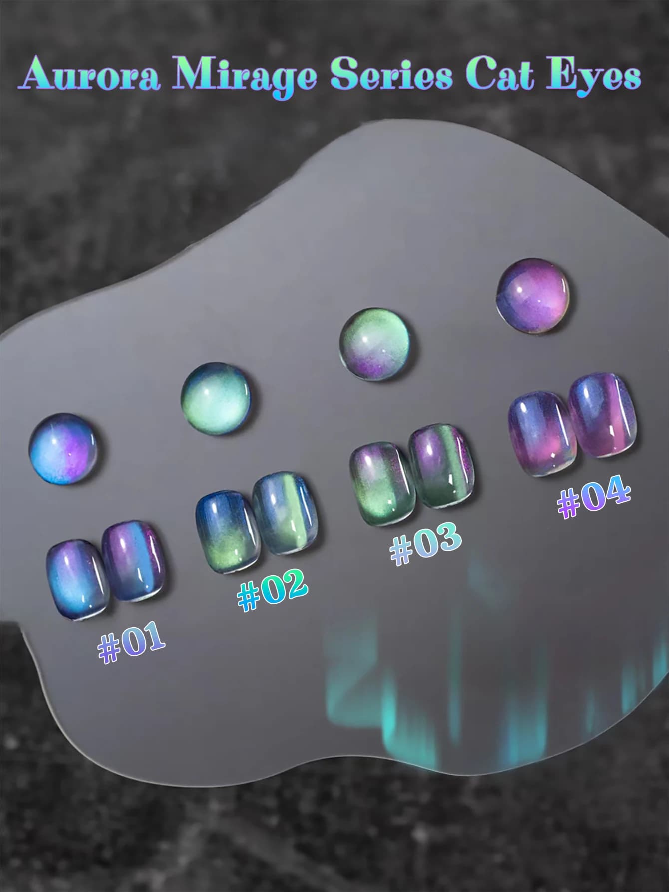 1 pz. Smalto Gel Unghie WS Summer Nails Effetto Ghiaccio Trasparente Aurora Verde Blu Occhio di Gatto 2026 Super Flash Versatile Sbiancante Popolare