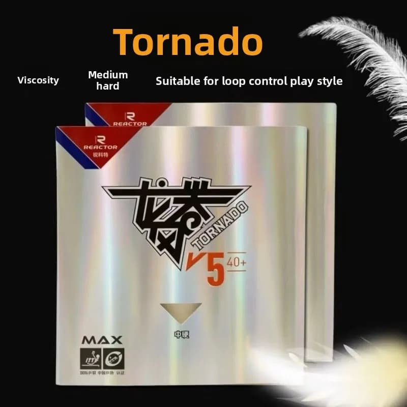 Ping Pong Tornado V5 Racket Rubber, Training Kit with Rubber Wall decal for Backhand