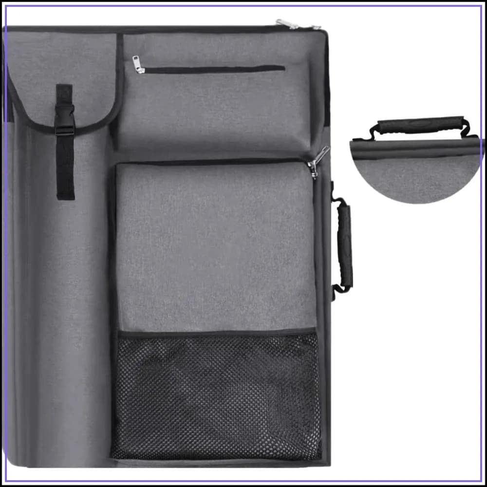 19x25.5in Art Portfolio Case for A2 Canvas Board, A3 Sketchbook Storage, Backpack & Tote Handle