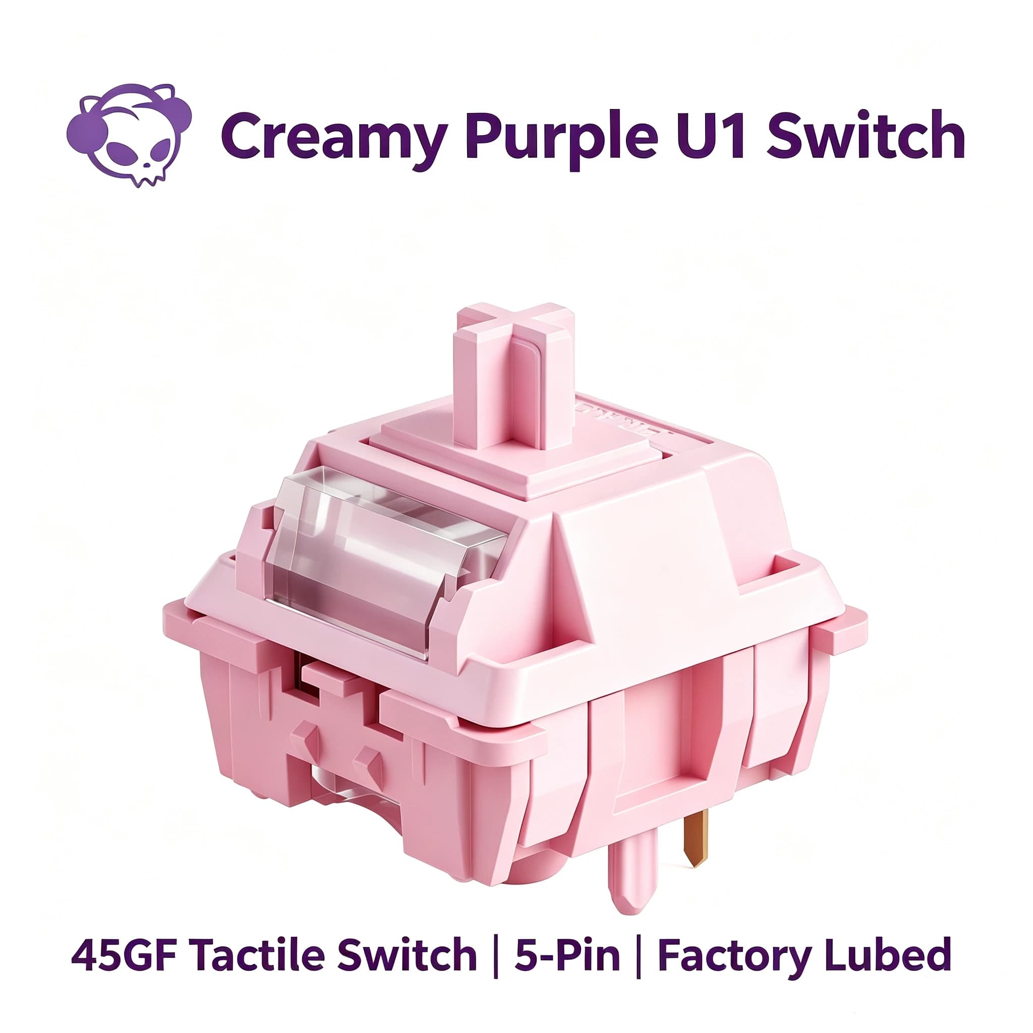 Akko U1 Tactile Switch Creamy Purple Factory Lubed 5 Pins 45gf±8gf POM Top MX Switches Mechanical Keyboard Accessories 45Pcs