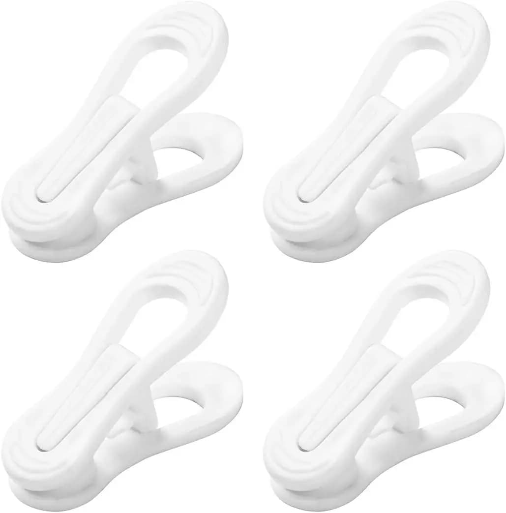Clip multiuso da 20 pezzi per appendiabiti, clip in plastica bianca per organizzare i vestiti