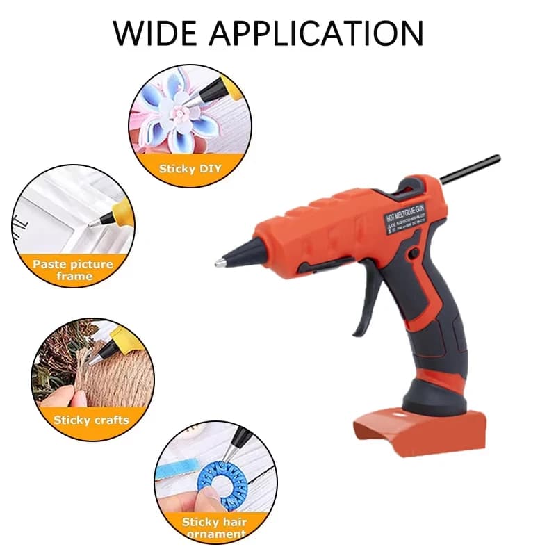 Pistola per colla a caldo per Milwaukee Pistola per colla a caldo senza fili con batteria da 18 V con stick di colla da 7 mm per arti e mestieri e strumento di riparazione del calore elettrico fai-da-te