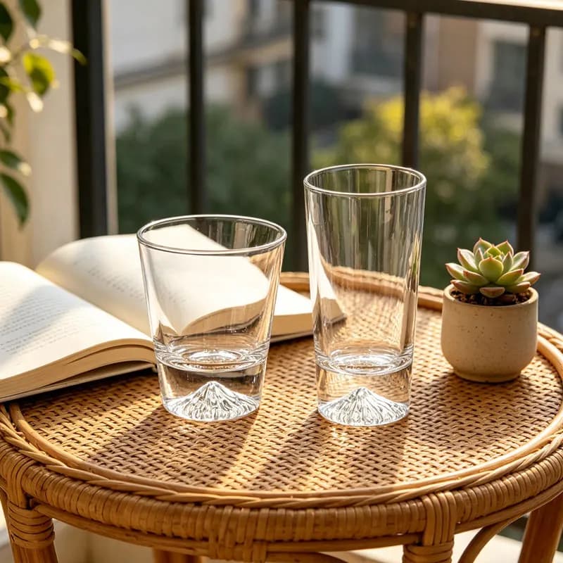 Foreign Wine Glass Elegant Drinkware Japanese Style Mount Fuji Whisky Glass Crystal Glass Snow Mountain Cup Snowflake Pattern