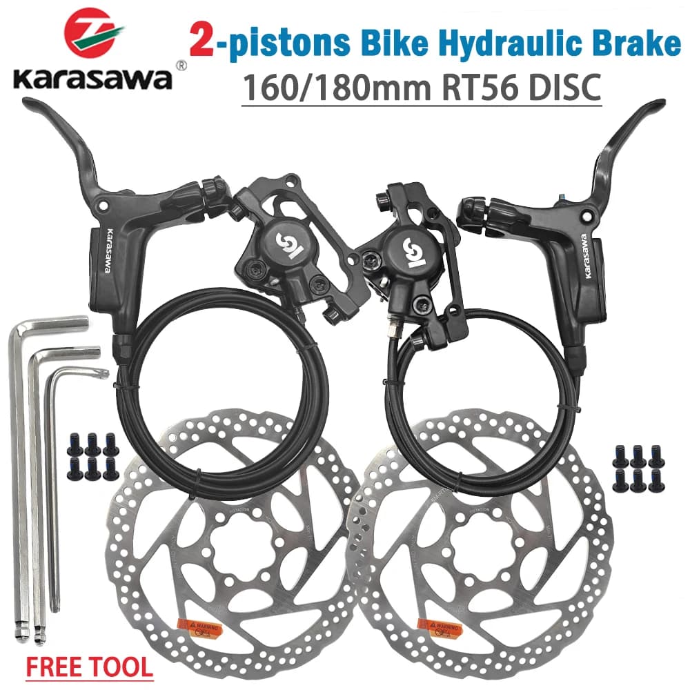 KARASAWA Bici Freno Oil Hydraulic 2 Pistons Front Rear 160mm 180mm RT56 Disco B05S Pad For MT200 Mountain MTB Bicycle Folding BMX