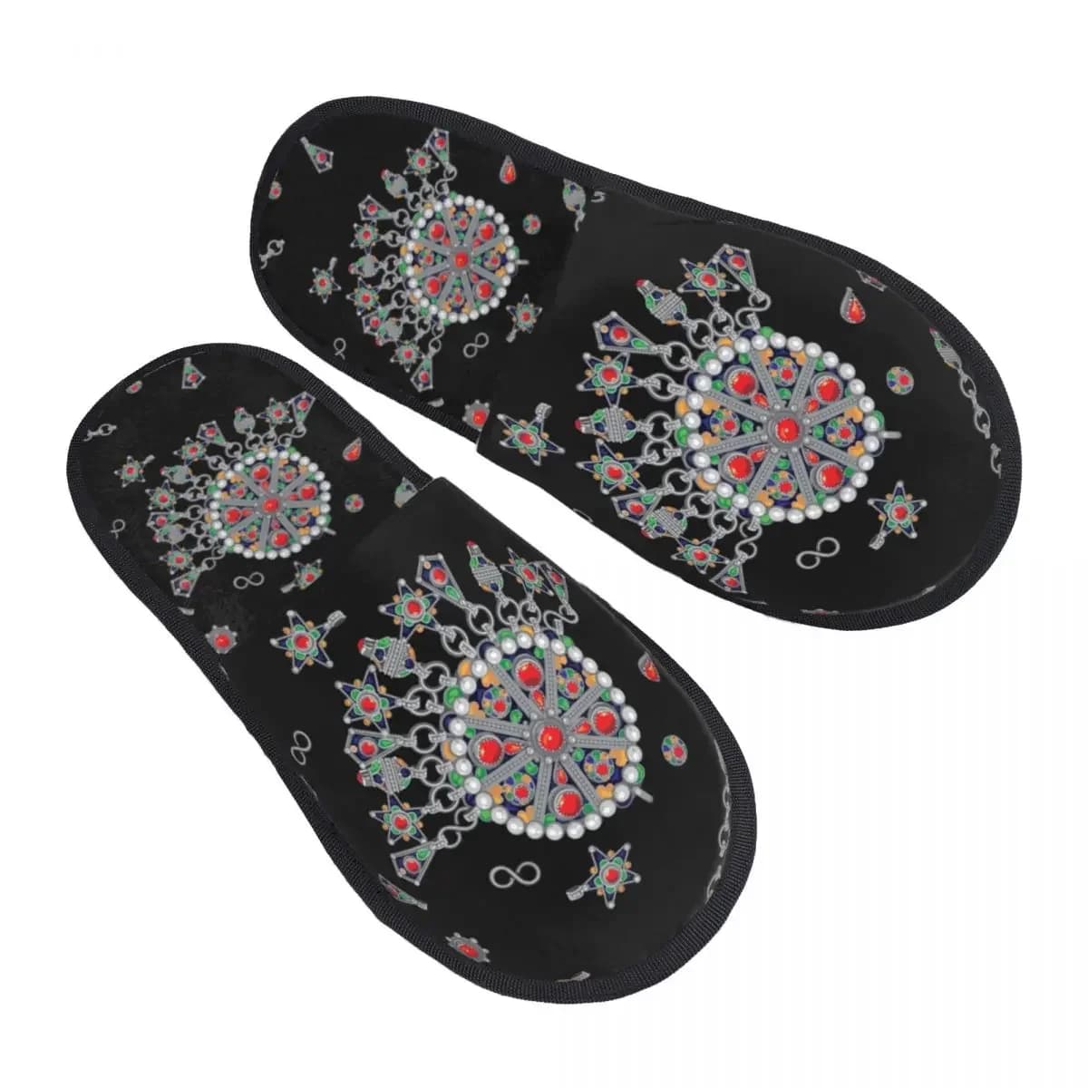Pantofole in memory foam Kabyle Jewelry da donna morbide e calde Pantofole da casa in stile etnico africano Amazigh