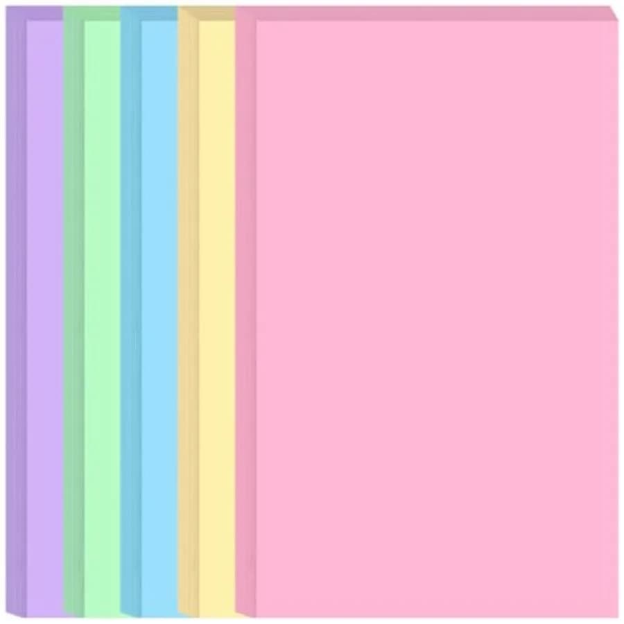 Colored Copy and Print Paper - 50 Sheets/100 Pages 5 Colors Rainbow Printer Paper, 20 lb Legal Size Colored Origami Paper in Of