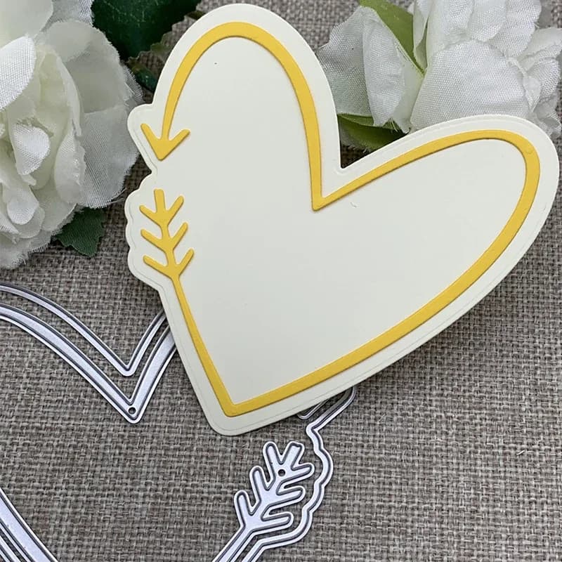 New stencil for heart shape cut and metal arrow for scrapbooking DIY, craft decorations, dies for die cutting.