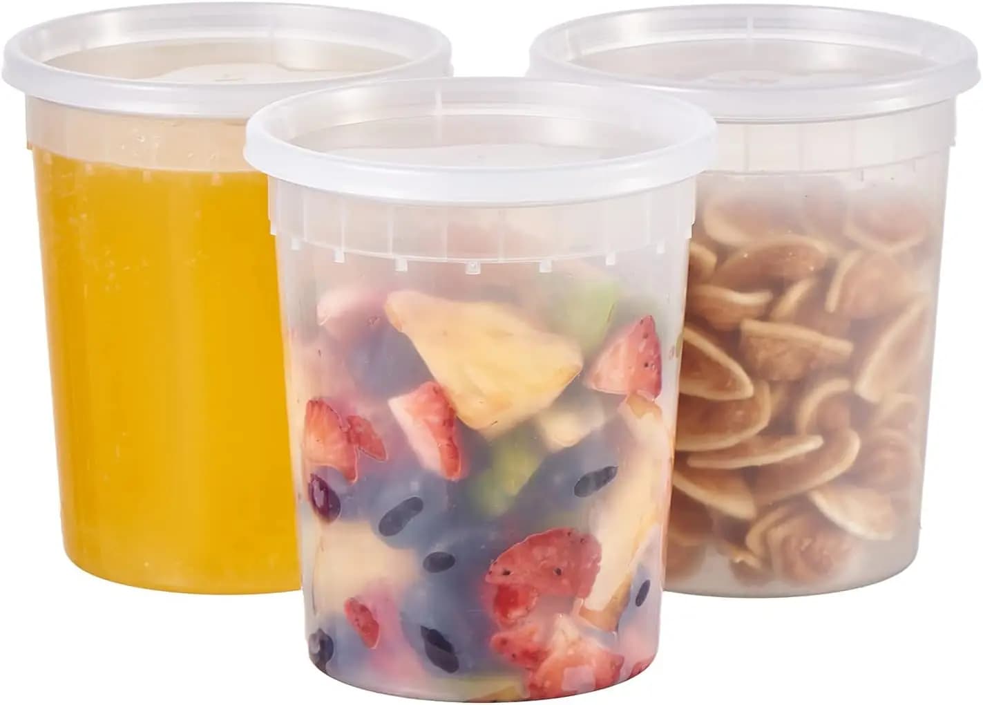 Contenitori per Alimenti in Plastica Impilabili da 32oz, Senza BPA, Adatti per Microonde e Congelatore, 24 Set per Preparazione Pasti