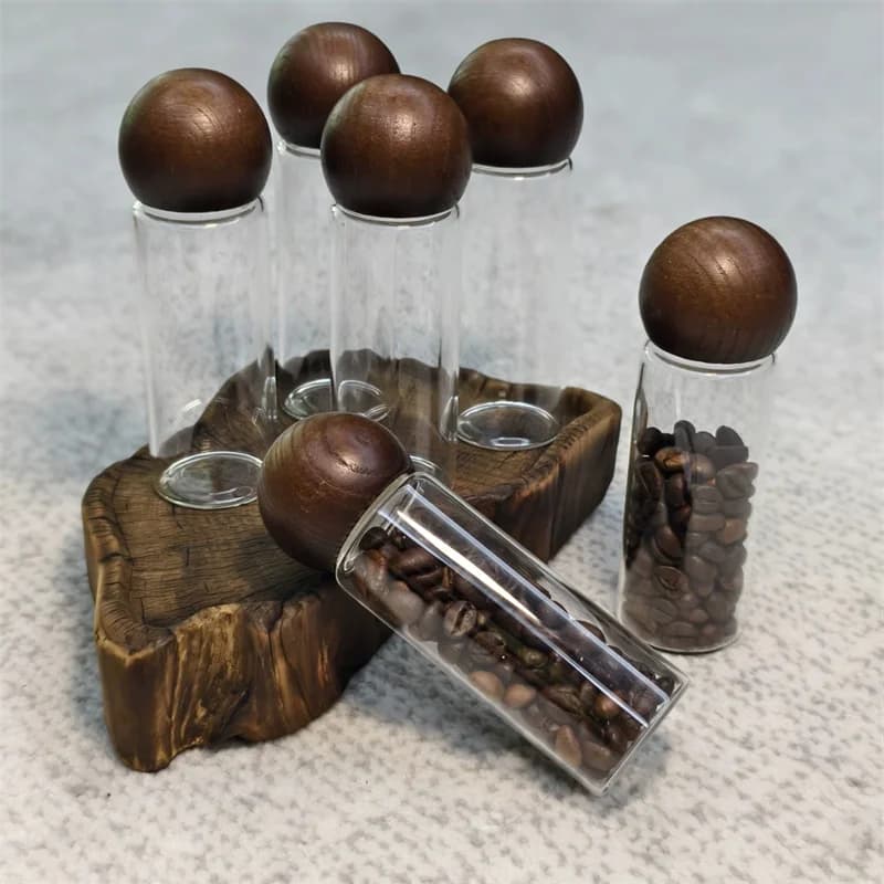 6/12pcs Coffee Bean Storage Airtight Container 65ml 18g Single Dose Coffee Tubes Bottle Glass Sealed Canisters Barista Tools