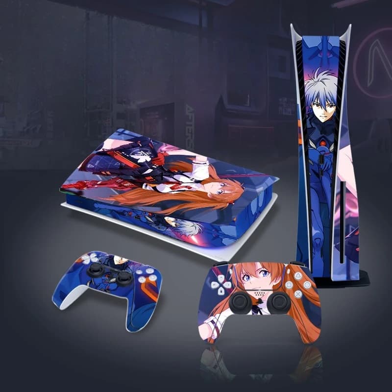 Nuovo Adesivo per Console PS5 della Serie Anime Neon Genesis e Evangelion, Personaggi Cartoon, Stampa HD Creativa