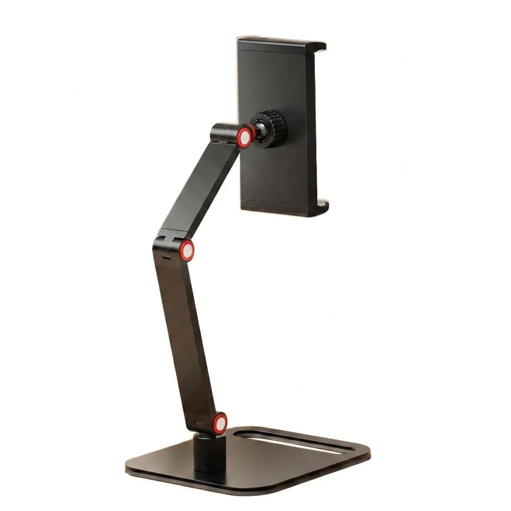 NULOXO Portable Monitor Holder Stand 6-17.3", Foldable Adjustable Tablet Stand 360° Rotatable Clip On for iPad Pro, Desk Mount