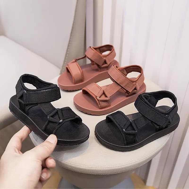 Sandali Estivi per Bambini con Suola Morbida, Sandali Casual Romani Traspiranti con Cinturino per Ragazzi, Sandali da Spiaggia con Plateau e Velcro per Ragazze